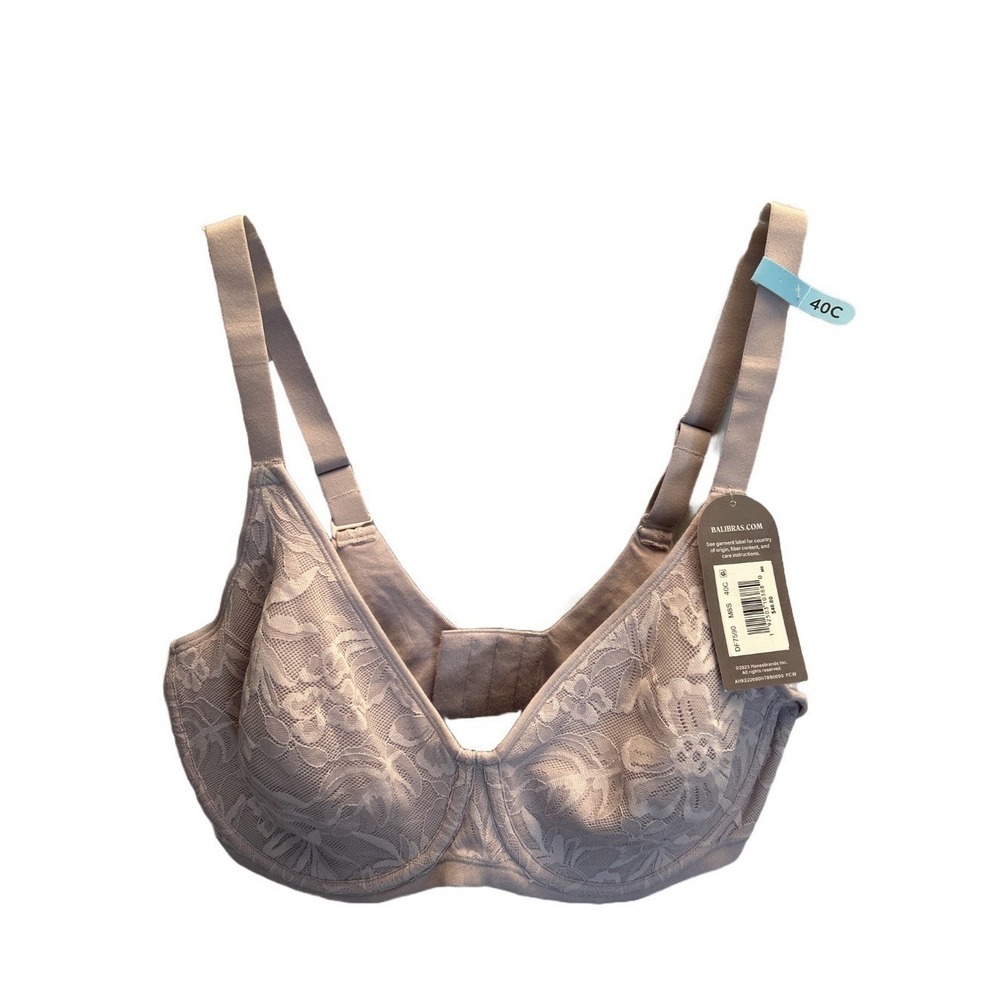 Bali Women's Breathe Lace Underwire Bra  NWT Size 40C